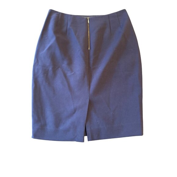 Womens Navy Blue Pencil Skirt With Back Zipper Closure Petite Size 6 LTD Brand - Picture 3 of 5